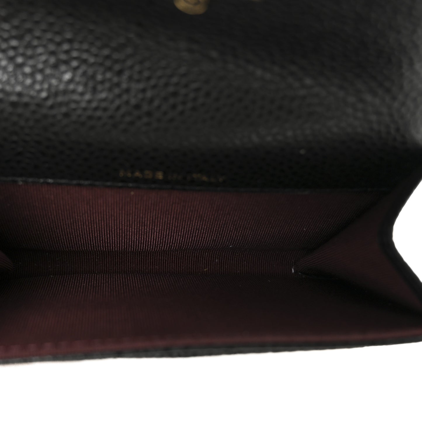 Caviar Quilted Flap Card Holder Black