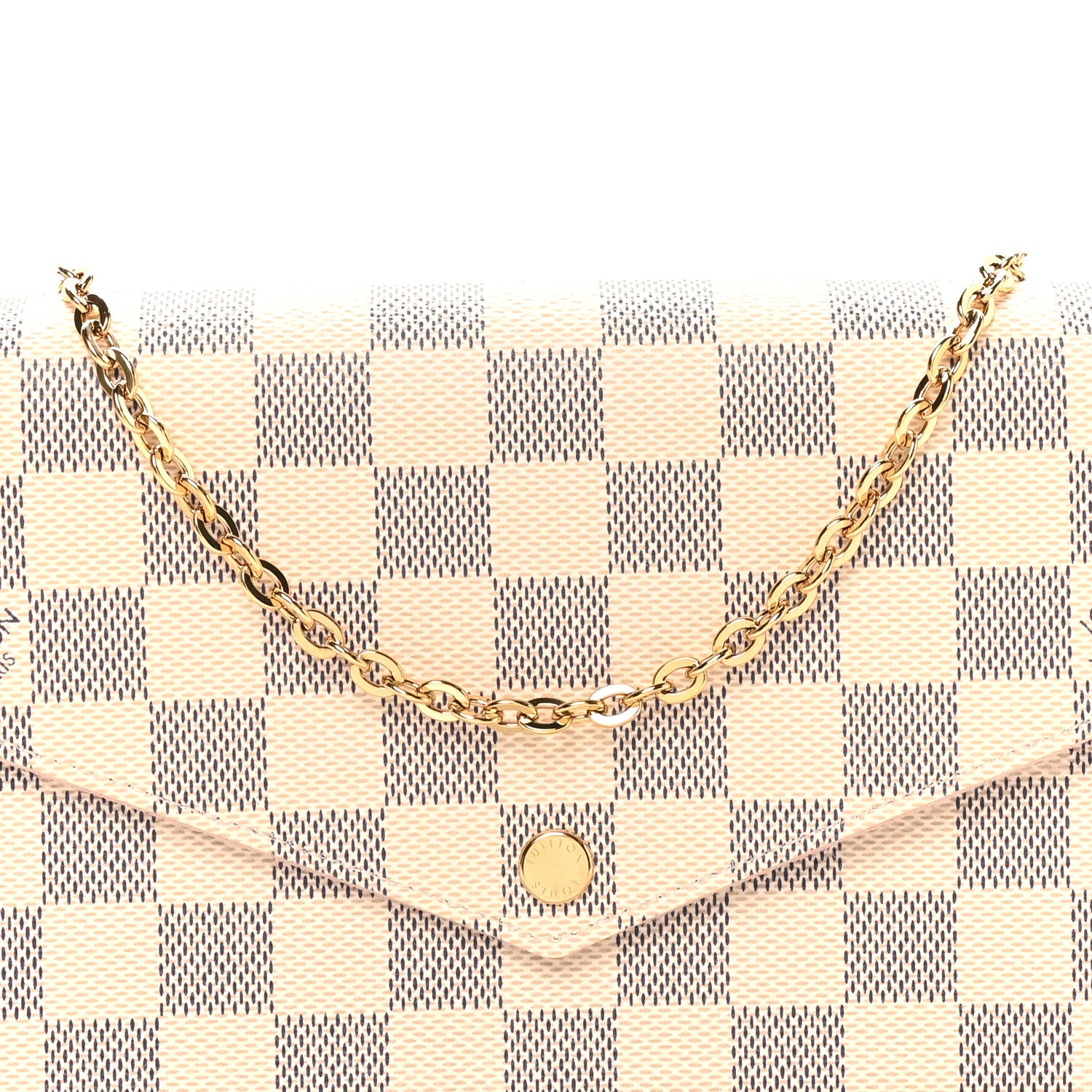 Louis Vuitton Damier Azur Pochette Felicie Chain Wallet Rose Ballerine 7 of 9