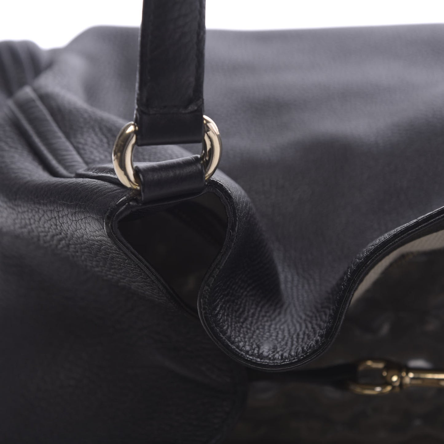 Pebbled Calfskin Medium Soho Shoulder Bag Black