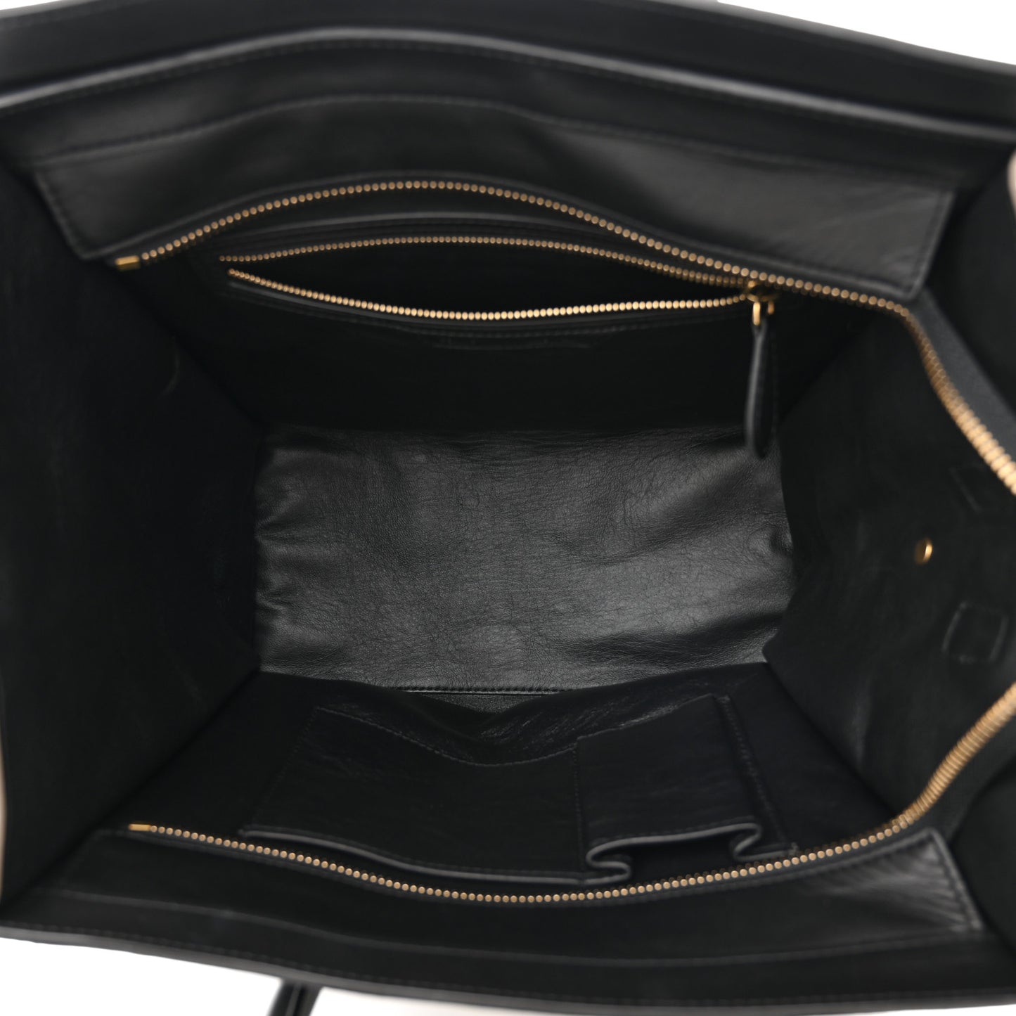 Satin Calfskin Suede Micro Tri-Color Luggage Almond