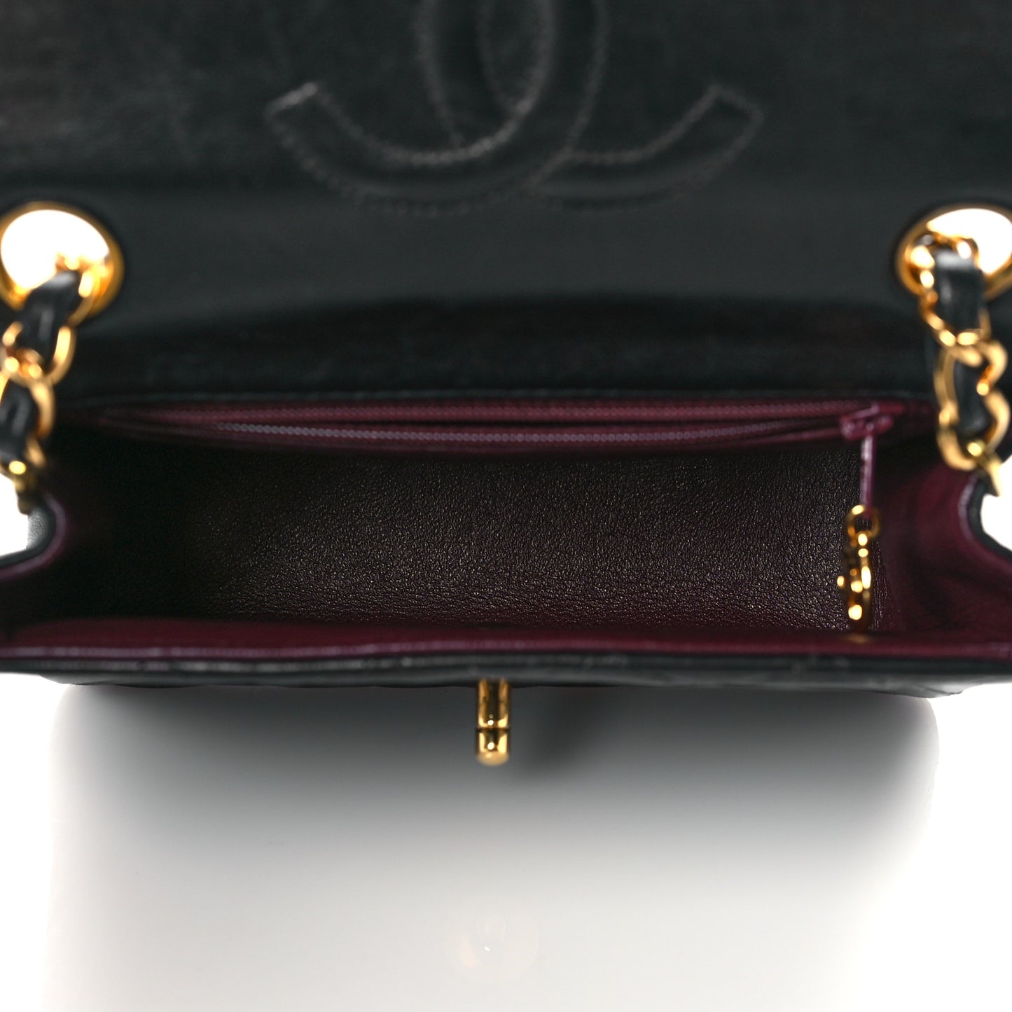 Lambskin Quilted Mini Square Flap Bag Black