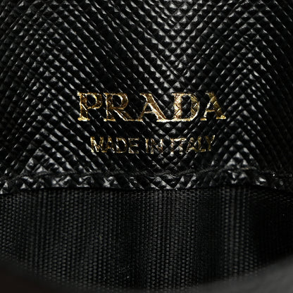 Prada Saffiano Triangle Card Holder Black 6 of 7
