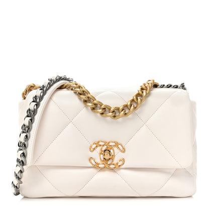 Chanel Lambskin Quilted Medium Chanel 19 Flap White 1 of 14