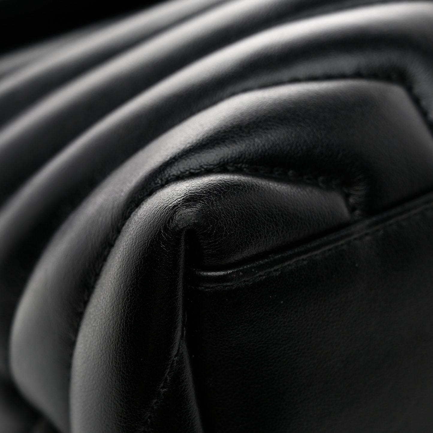 Calfskin Y Quilted Monogram Monochrome Medium Loulou Chain Satchel Black