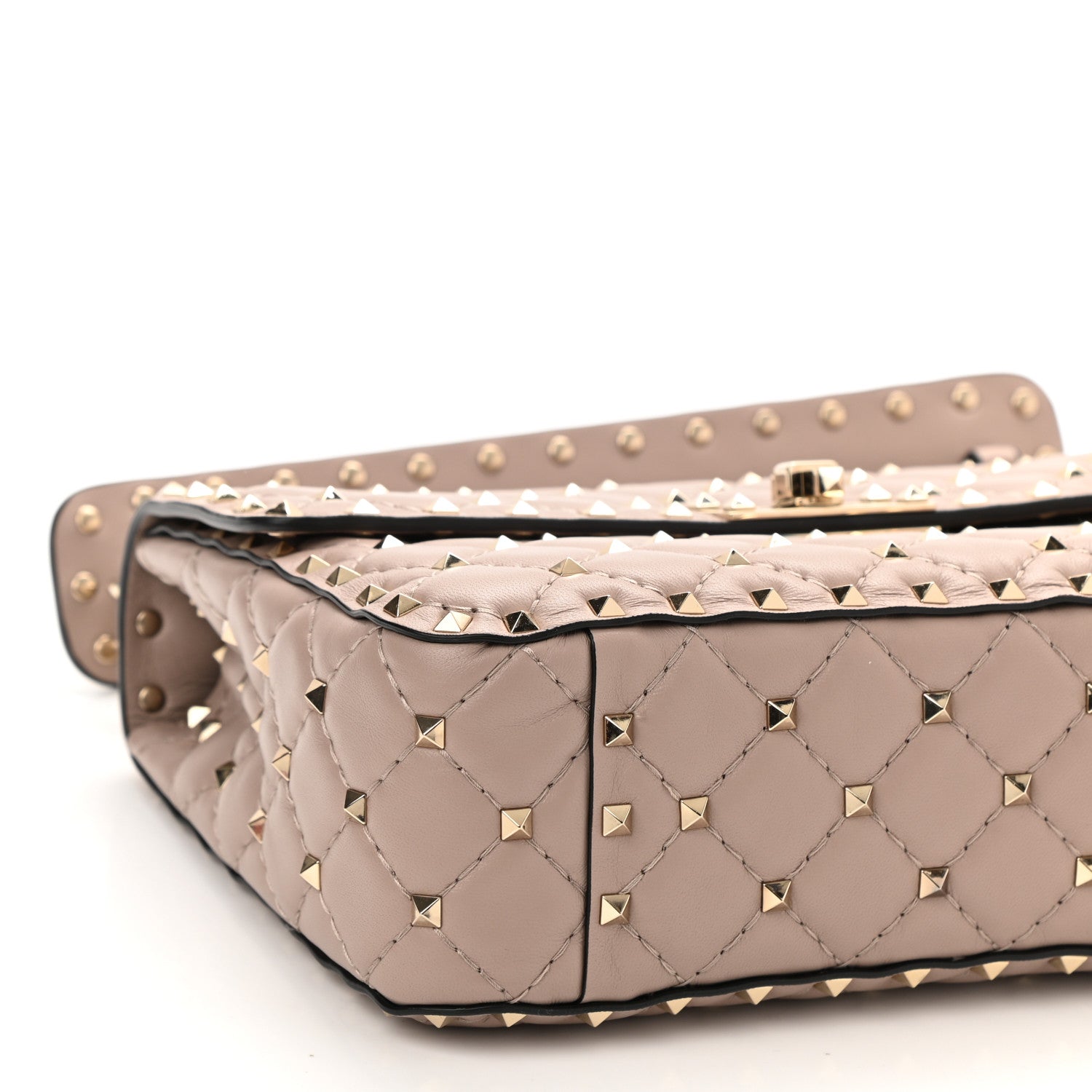 Valentino Garavani Lambskin Medium Rockstud Spike Shoulder Bag Poudre 8 of 9