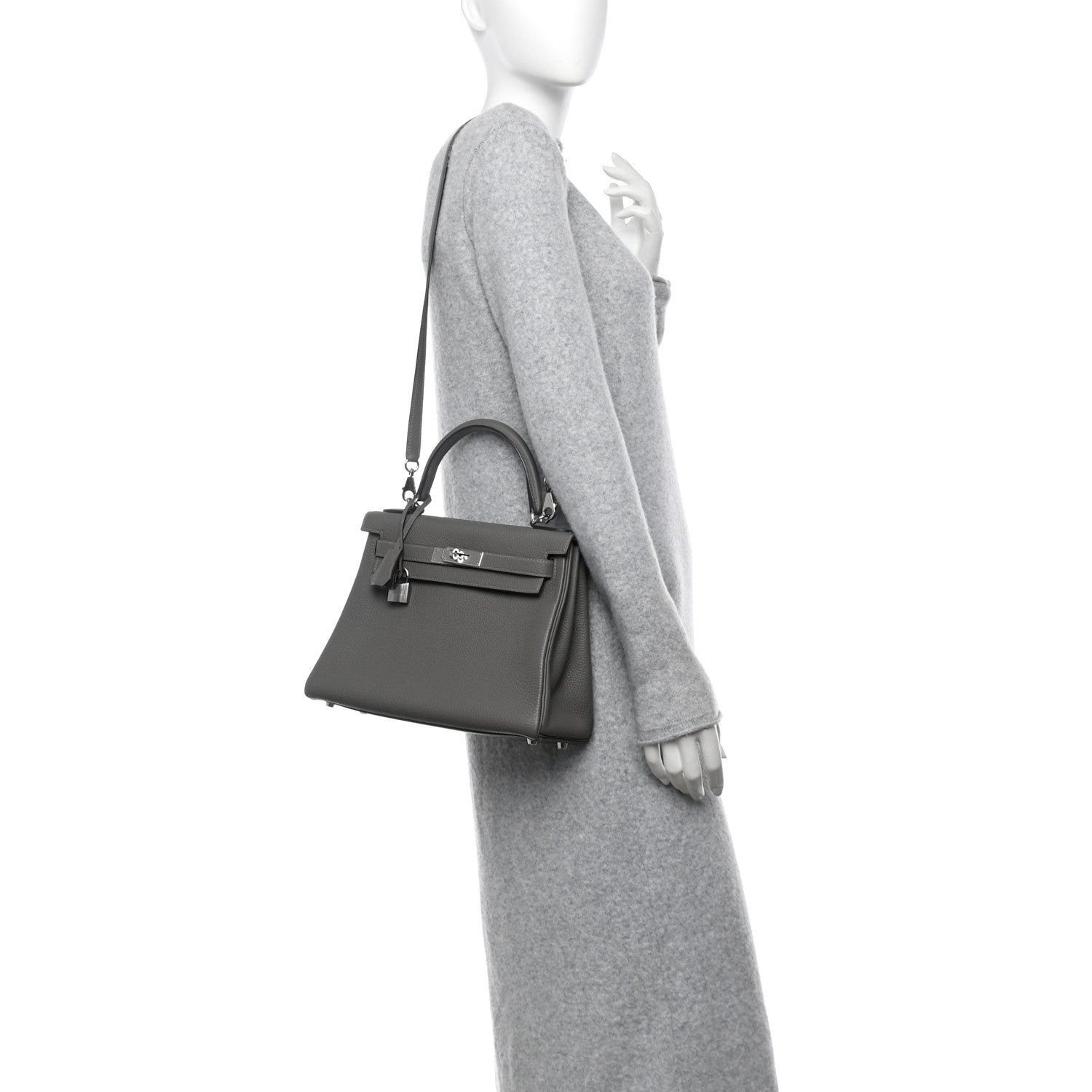 Hermes Togo Kelly Retourne 28 Gris Meyer 2 of 11