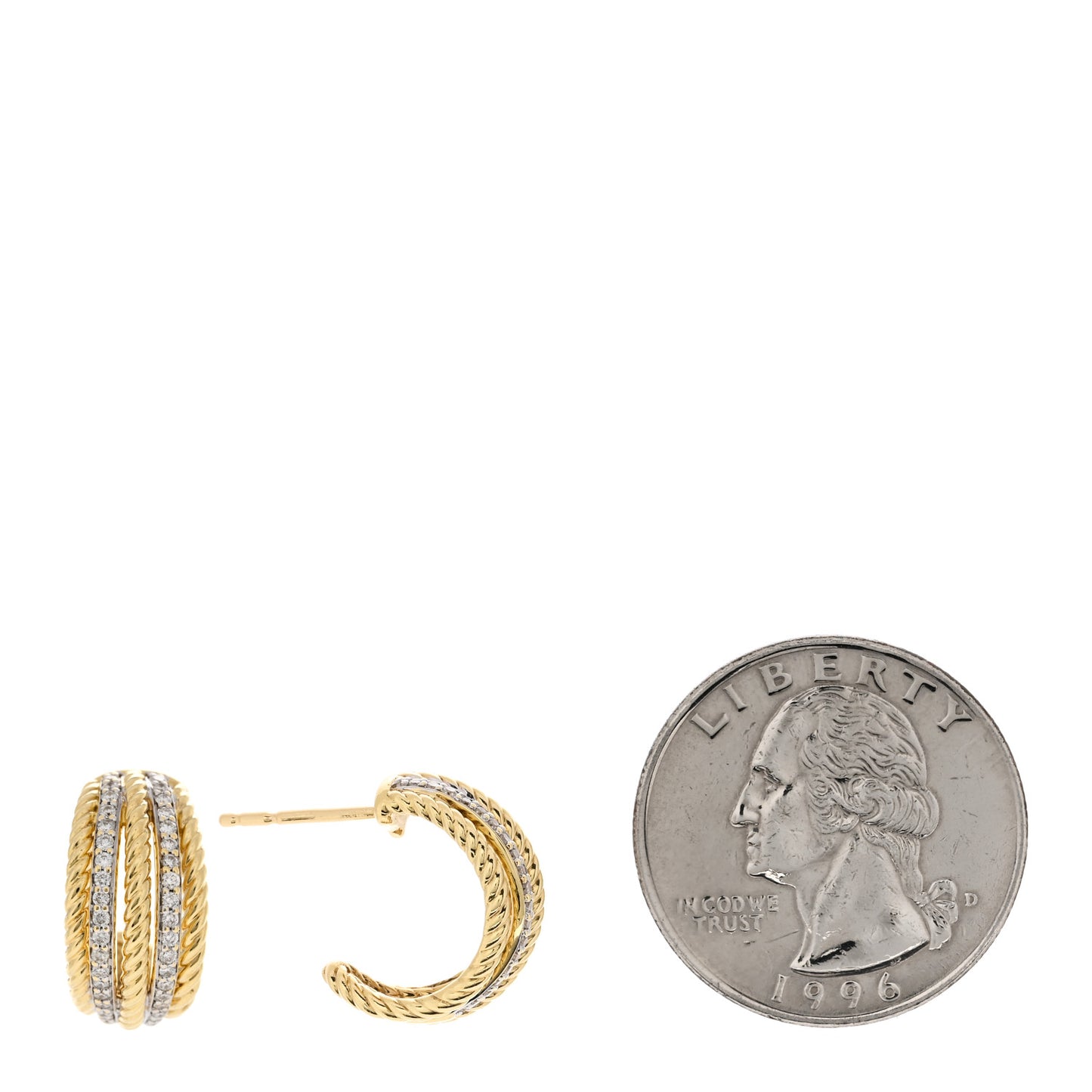 18K Yellow Gold Diamond Lantana Cable Earrings