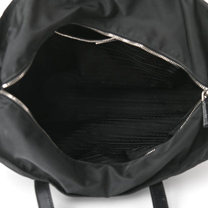 Prada Tessuto Nylon Calfskin Shopping Tote Black 4 of 10