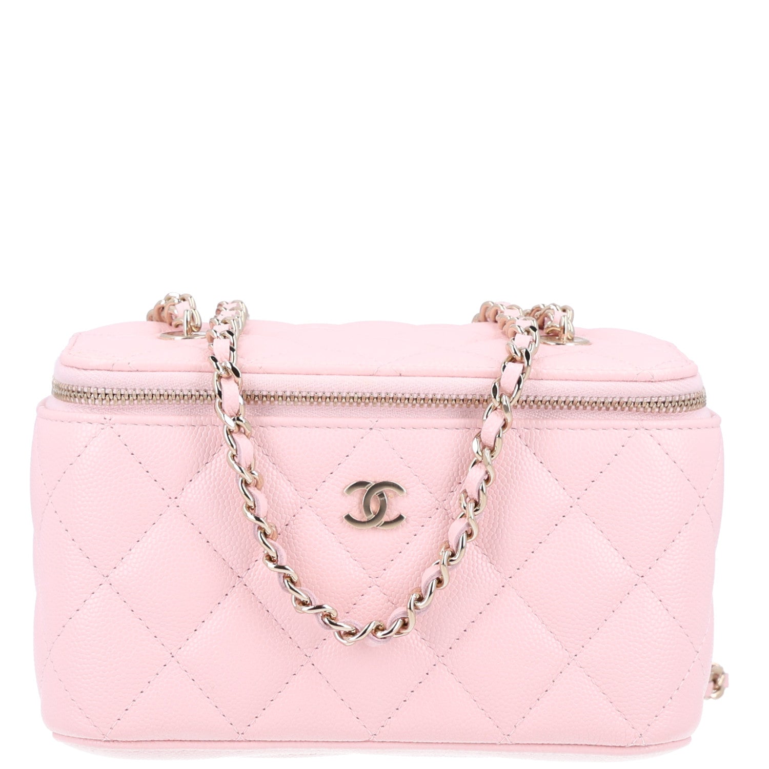 Chanel Caviar Quilted Small Vanity Case With Chain Pink 1 of 10