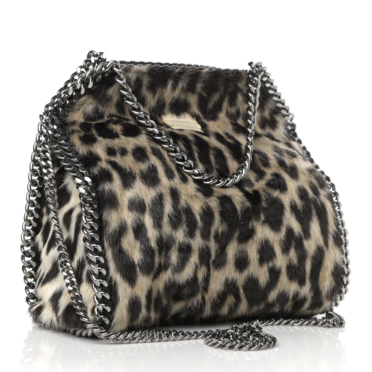 Stella McCartney Faux Calf Hair Leopard Print Small Falabella Tote Brown 3 of 10