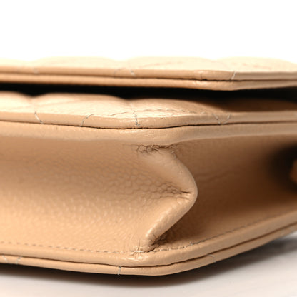 Chanel Caviar Quilted Wallet On Chain WOC Beige 11 of 12
