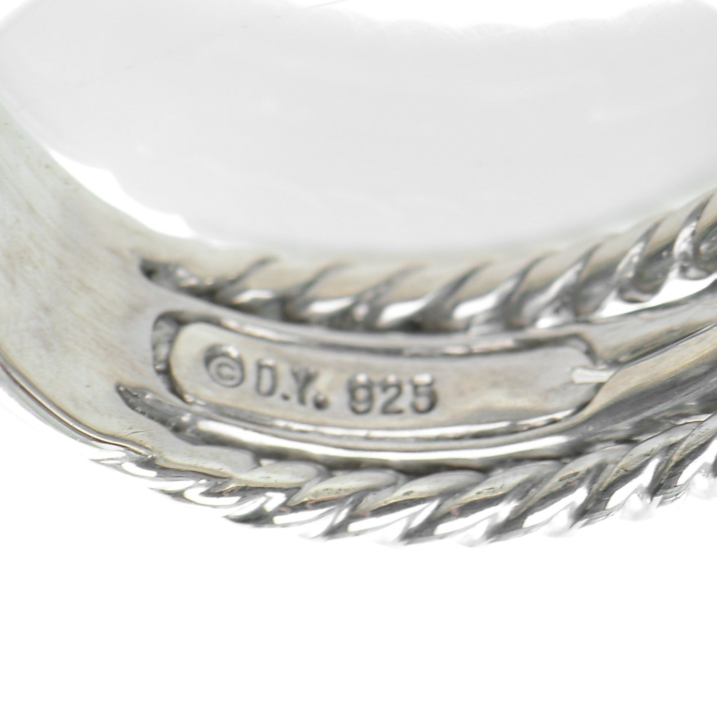 Sterling Silver Pave Diamond 7mm Crossover Ring 6.5