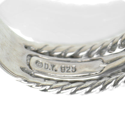 David Yurman Sterling Silver Pave Diamond 7mm Crossover Ring 6.5 4 of 5