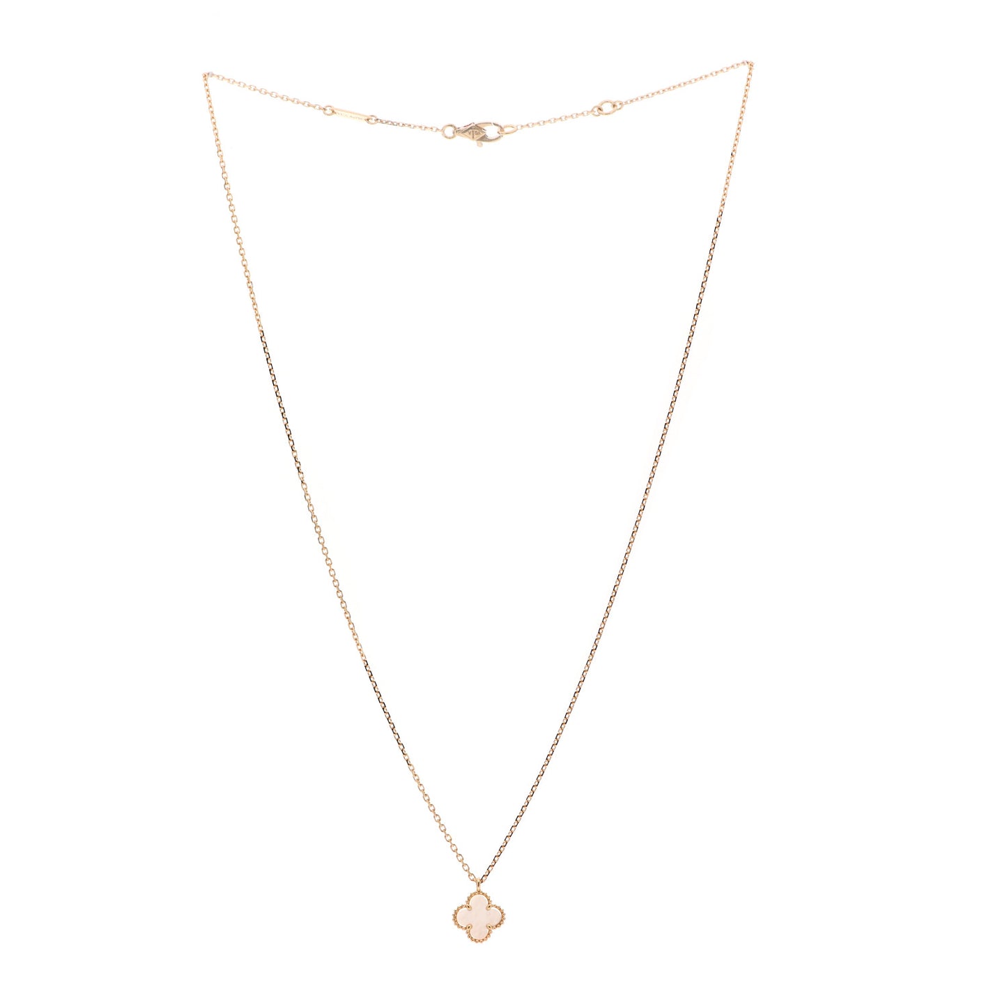 18K Yellow Gold Mother of Pearl Sweet Alhambra Pendant Necklace