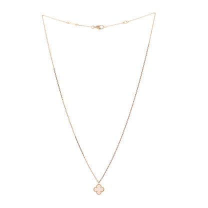 Van Cleef & Arpels 18K Yellow Gold Mother of Pearl Sweet Alhambra Pendant Necklace 3 of 6