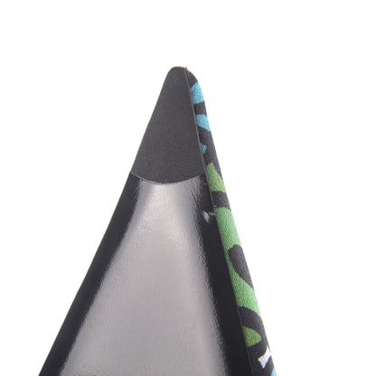 Balenciaga Jersey Crepe Wild Flowers Extreme Pointed Toe Knife Booties 40 Emerald Green White 8 of 11
