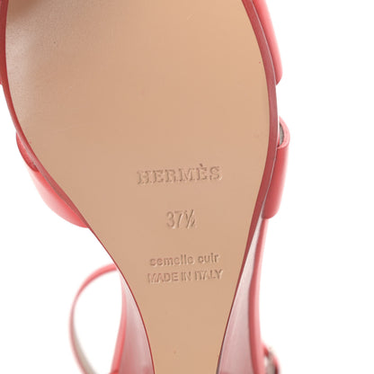 Hermes Calfskin Legend Wedge Sandals 37.5 Pavot 6 of 7