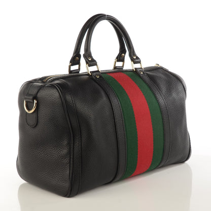 Gucci Calfskin Vintage Web Medium Boston Black 3 of 7