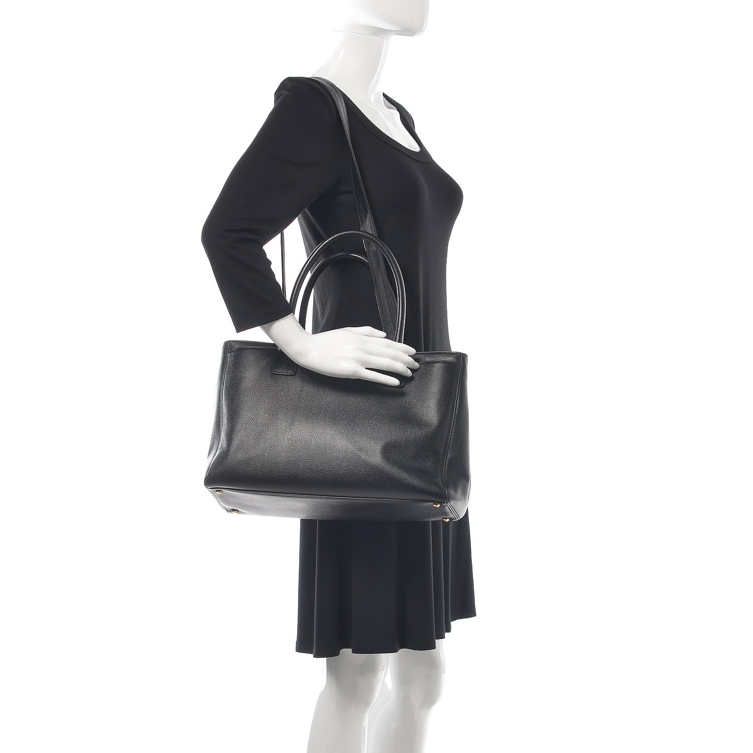 Chanel Calfskin Cerf Executive Shopper Tote Black 2 of 15