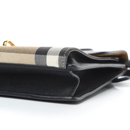 Burberry Derby Calfskin House Check Small Macken Crossbody Bag Black 11 of 15