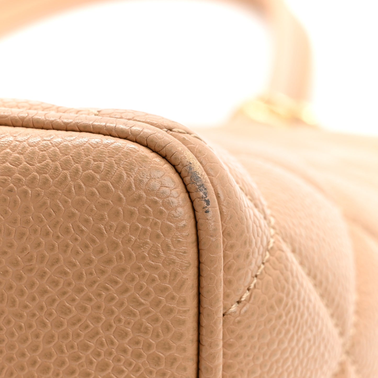 Caviar Quilted Medallion Tote Beige