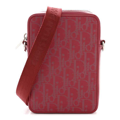 Christian Dior Calfskin Oblique Galaxy Perforated World Tour Messenger Pouch Red White 1 of 13