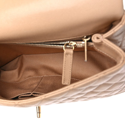 Chanel Caviar Lizard Embossed Quilted Small Coco Handle Flap Beige 5 of 10