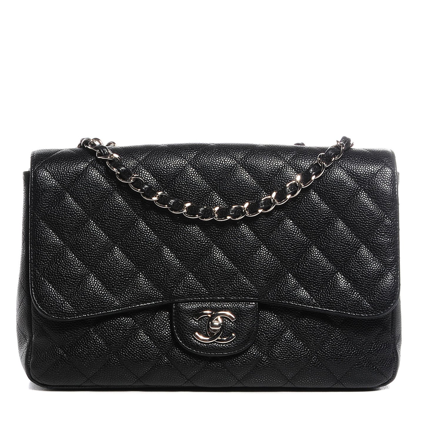 Caviar Quilted Jumbo Single Flap Black