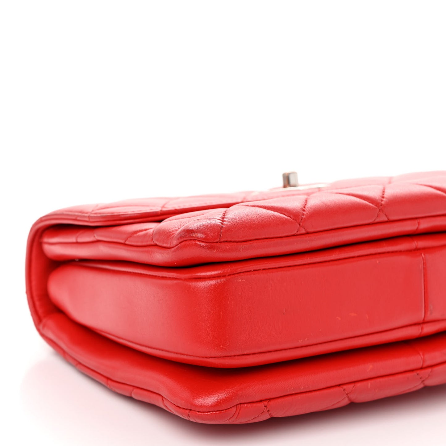 Lambskin Quilted Small Trendy CC Flap Dual Handle Bag Red