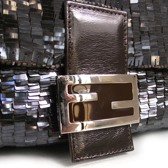 Fendi Sequin Paillettes LTD ED Shoulder Bag Black Rainbow 6 of 13