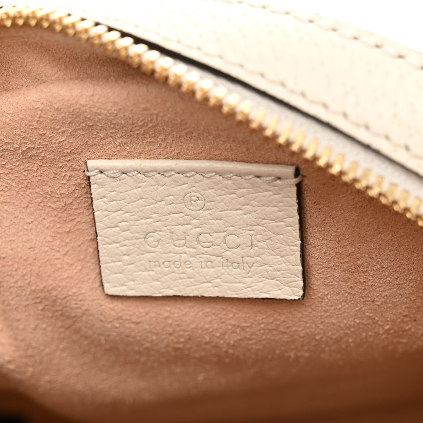 Textured Calfskin Web Mini Ophidia Round Shoulder Bag Mystic White