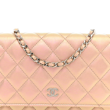 Chanel Iridescent Calfskin Quilted Wallet On Chain WOC Pink 8 of 12