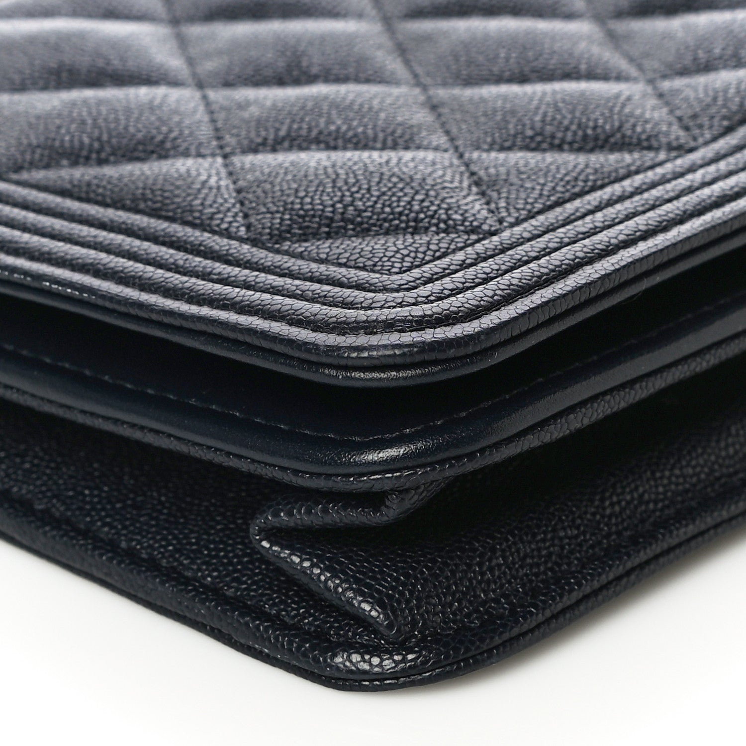 Chanel Caviar Quilted Boy Wallet On Chain WOC Navy 9 of 18