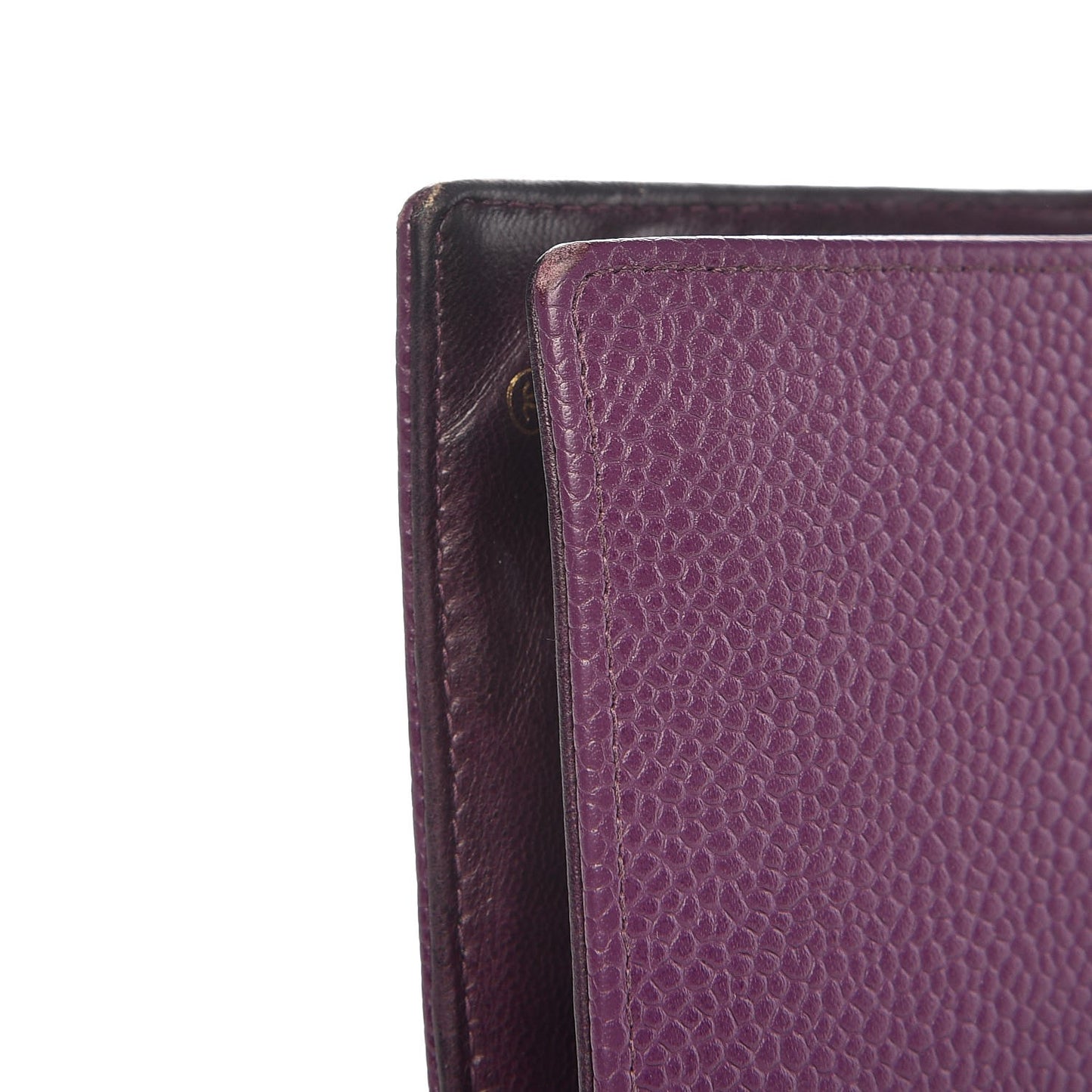 Caviar Timeless CC Zipped Pocket Wallet Purple