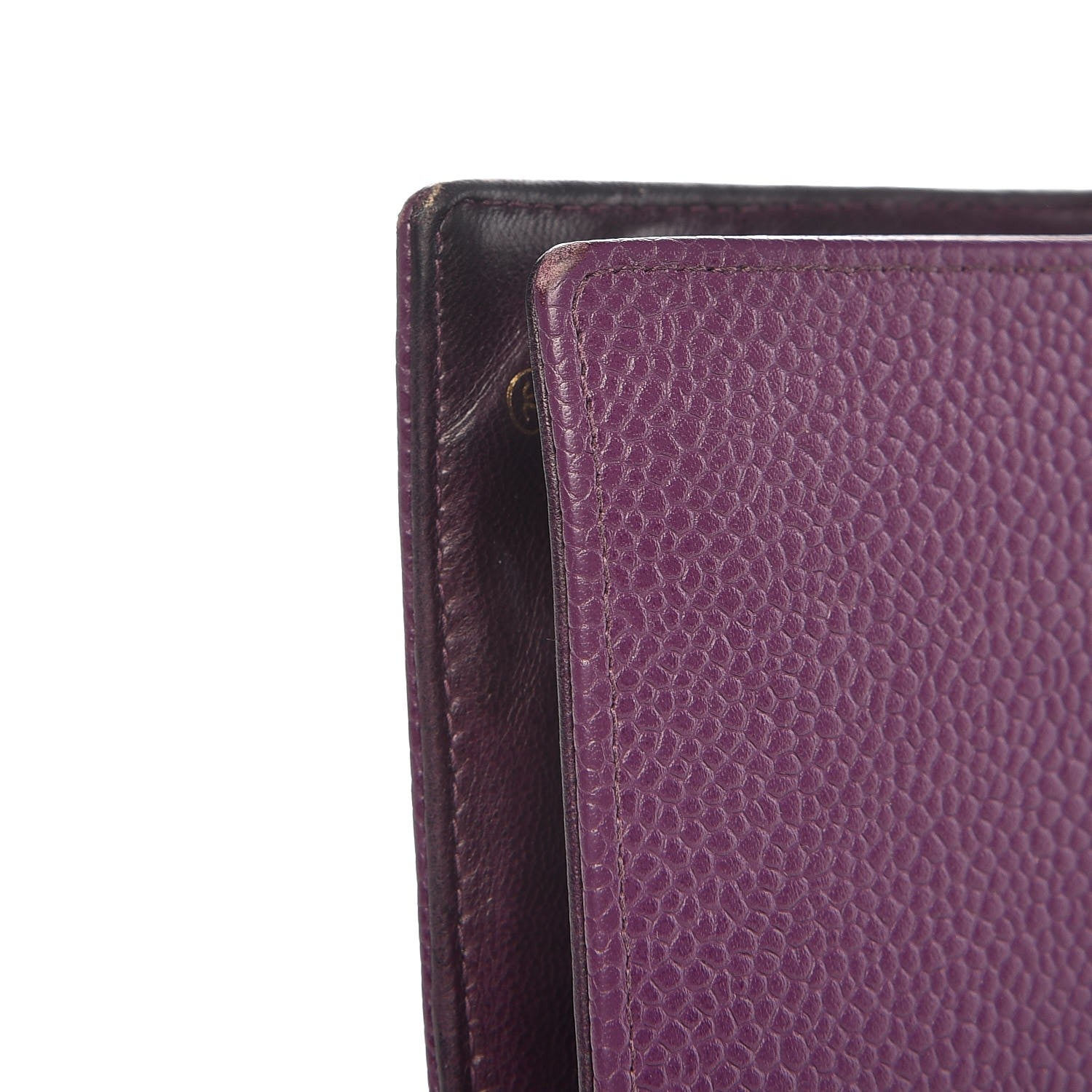 Chanel Caviar Timeless CC Zipped Pocket Wallet Purple 12 of 15