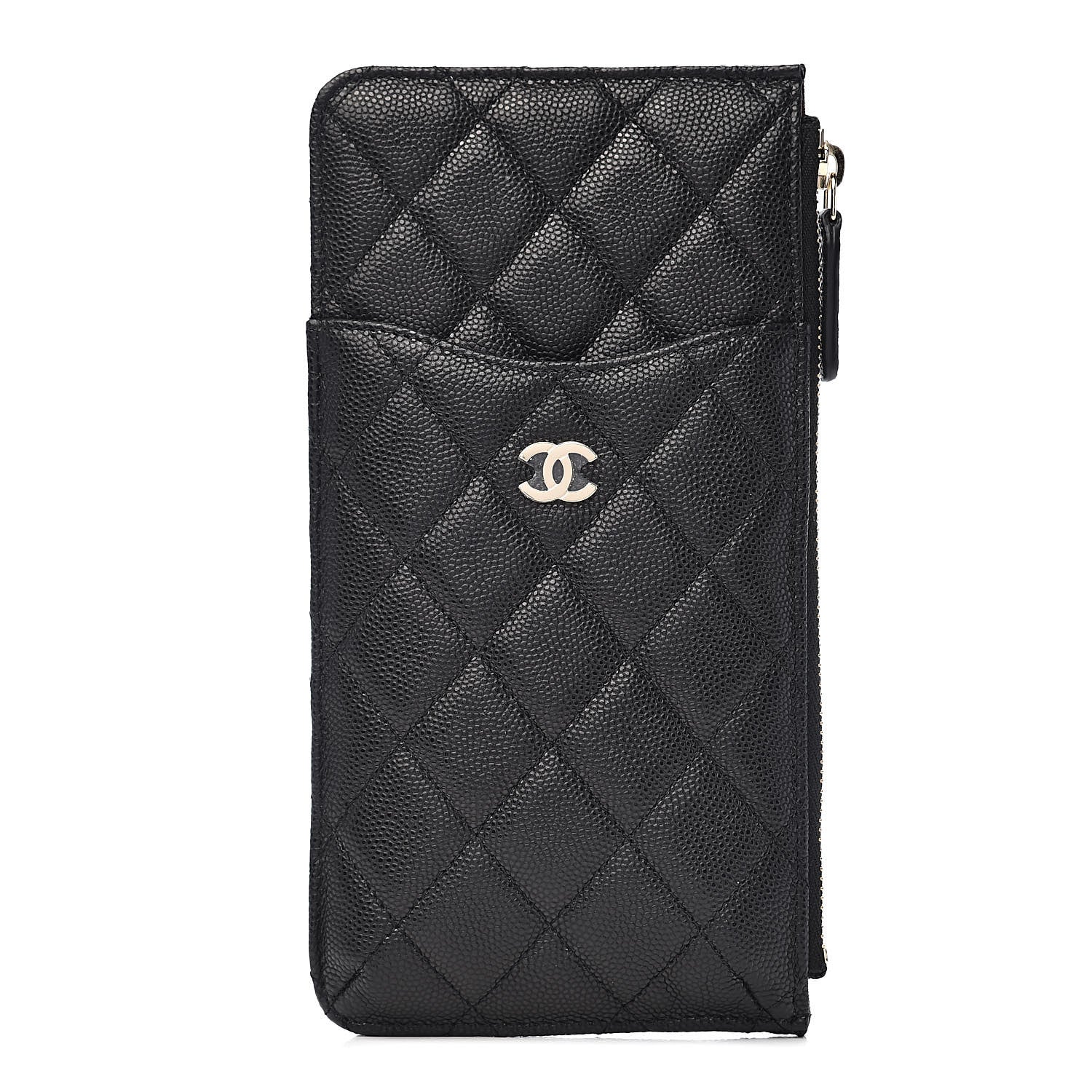 Chanel Caviar Quilted Classic Flat Wallet Pouch Black 1 of 8