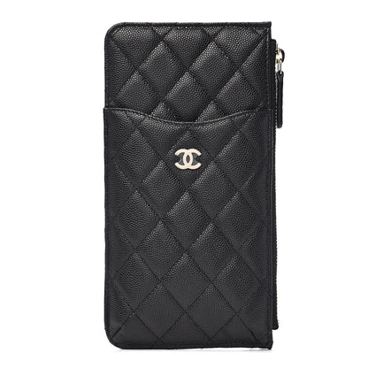 Chanel Caviar Quilted Classic Flat Wallet Pouch Black 1 of 8
