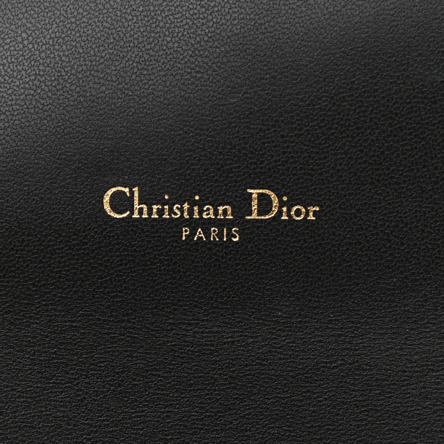 Christian Dior Grained Calfskin Saddle Chain Wallet Pouch Black 7 of 12
