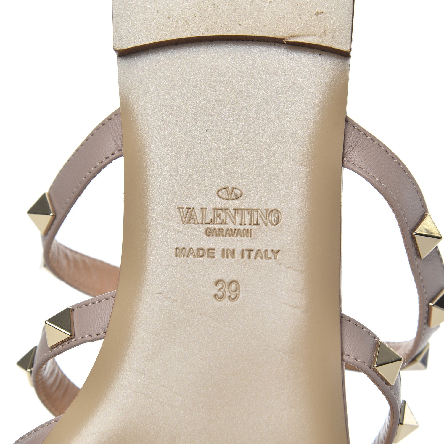 Valentino Garavani Nappa Rockstud Flat Cage Mules 39 Poudre 13 of 22
