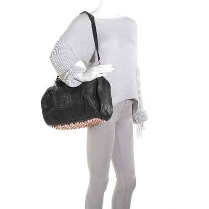 Alexander Wang Pebbled Lambskin Rocco Black w Rose Gold Hardware 2 of 6