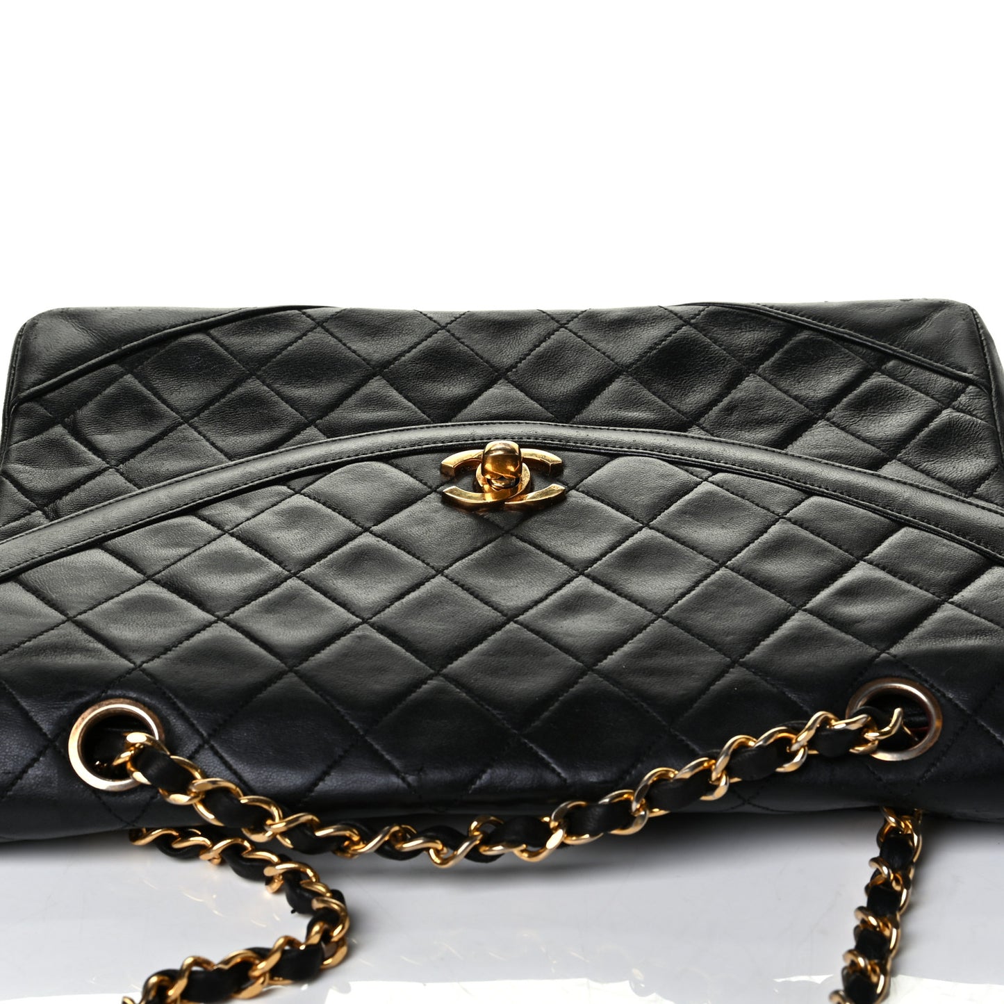 Lambskin Quilted Medium Single Flap Black
