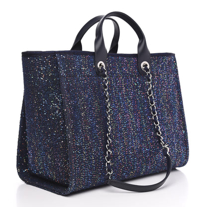 Chanel Viscose Sequins Medium Deauville Tote Navy 3 of 11