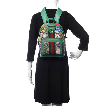 Gucci GG Supreme Monogram Flora Web Small Ophidia Day Backpack Green 2 of 12