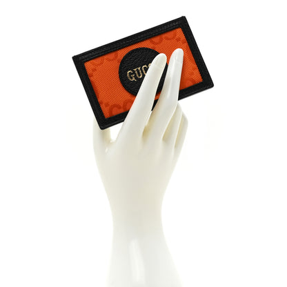 Gucci Econyl Nylon Monogram Off The Grid Card Case Carrot Orange Black 2 of 9