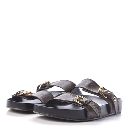 Louis Vuitton Monogram Bom Dia Mule Sandals 42 Black 3 of 12
