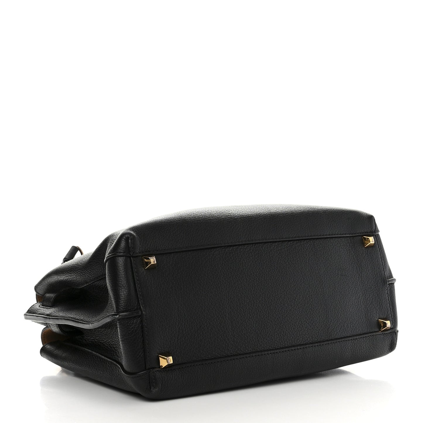 Grained Calfskin Medium Milla Tote Black
