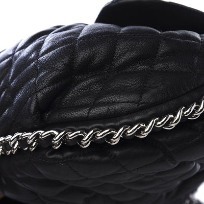 Chanel Washed Lambskin Quilted Large Chain Around Messenger Black 6 of 9