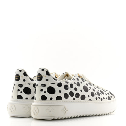 Louis Vuitton LV X YK Calfskin Printed Mens Infinity Dots Time Out Sneakers 38 White 4 of 9