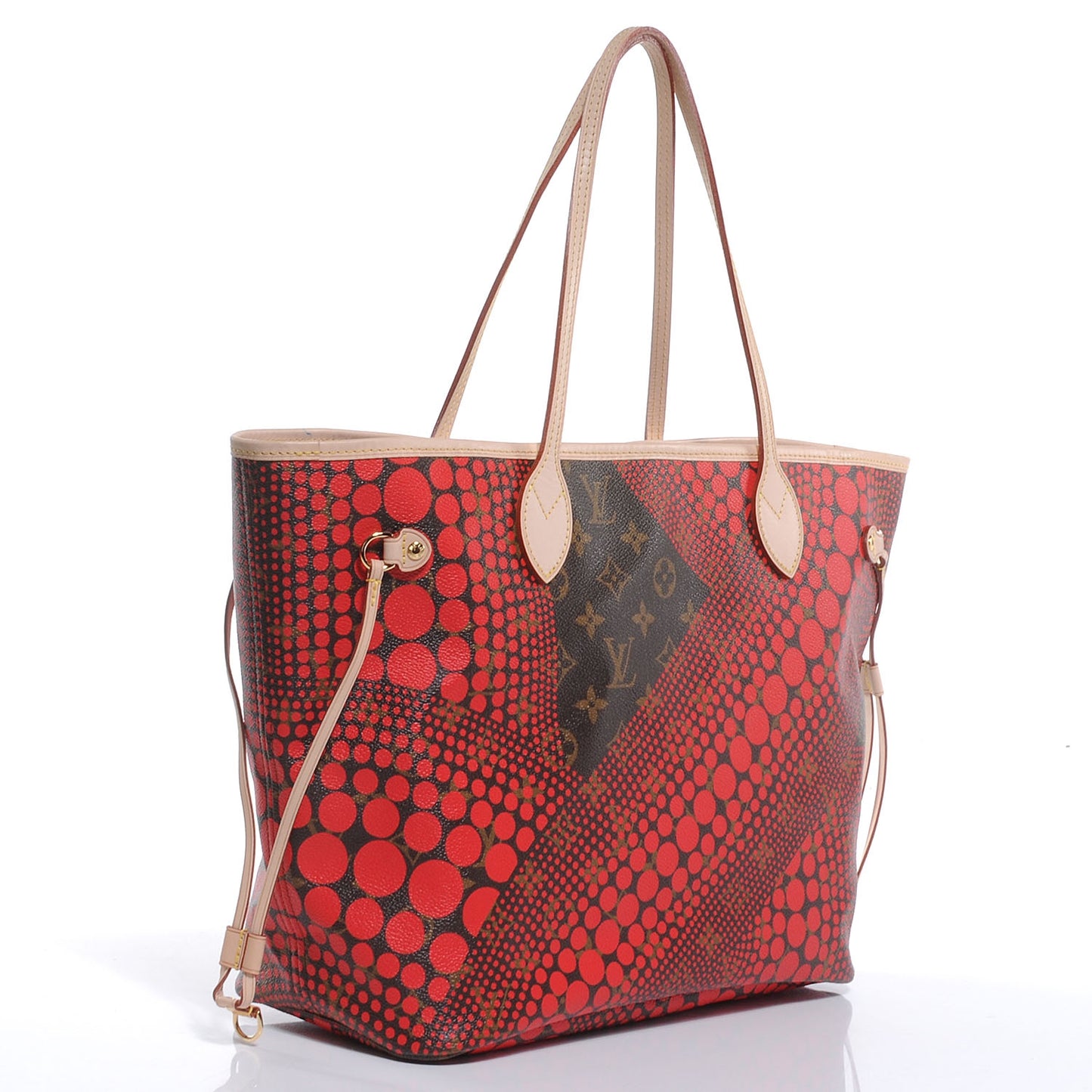Monogram Kusama Waves Neverfull MM Red