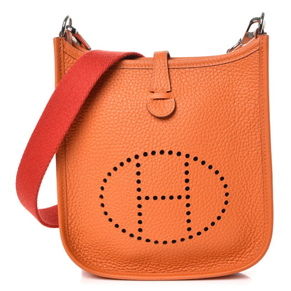 Hermes Taurillon Clemence Amazone Evelyne TPM Orange Rouge Pivoine 1 of 8